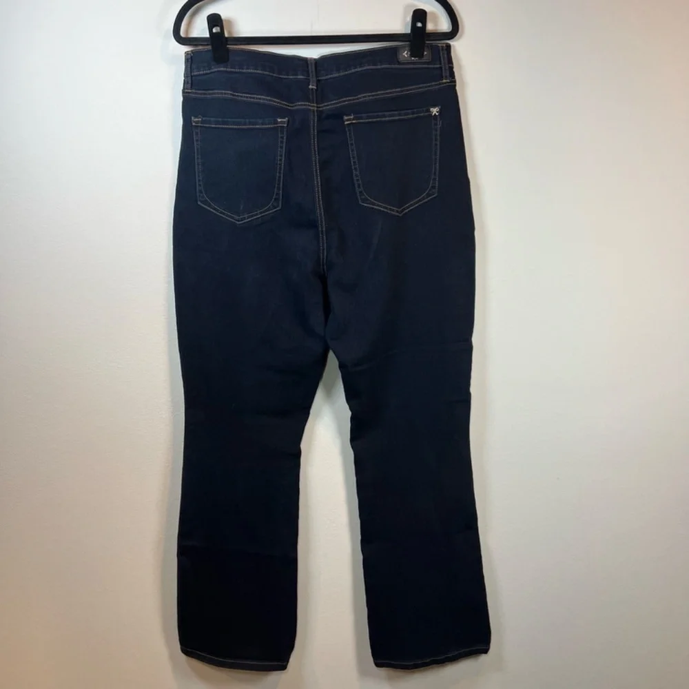 Nanette Lepore Women's Belle High Rise Bootcut Jeans Dark Blue Denim Pants Sz 14